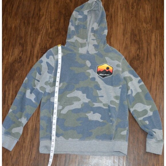 Eddie Bauer Hoodie Boys M 10/12 Multicolor Camouflage Woodland Pattern Pullover - Picture 5 of 7